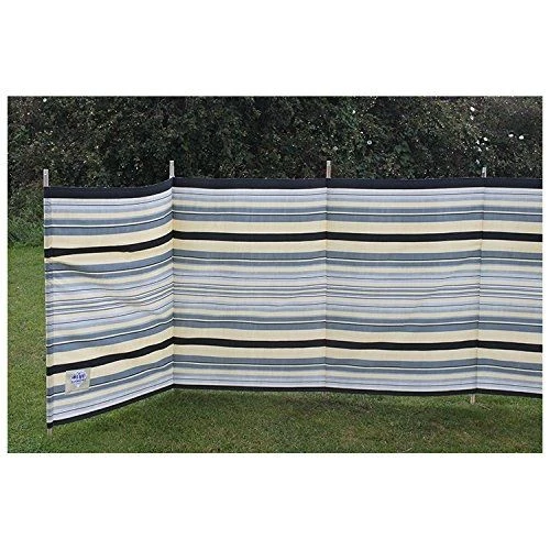 Blue Diamond 9 Pole Sand/Grey Contemporary Stripe Windbreak 4 Blue Diamond 9 Pole Sand/Grey Contemporary Stripe Windbreak - Image 2