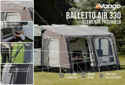 Vango Airbeam Vango Balletto Air 330 Elements ProShield Caravan Awning (2023) -Outdoor Haven Shop balletto air 330 lf1