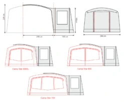 Outdoor Revolution Camp Star Side Porch (500xl, 600, 700) (2022) -Outdoor Haven Shop campstar side porch floorplans 1