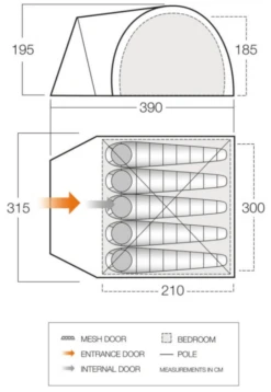 Vango Carron 500 Tent -Outdoor Haven Shop carron 500 dimensions image