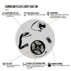 Vango Sunbeam Flexi Light 2m (USB) -Outdoor Haven Shop family essentials infographicscall outs5