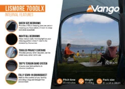 Vango Lismore 700DLX Poled Tent Package (2023) -Outdoor Haven Shop lismore 700dlx infographic2