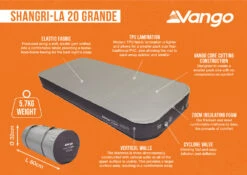 Vango Shangri-La II 20cm Grande Self-Inflating Mattress -Outdoor Haven Shop shangri la 20 grande infographic