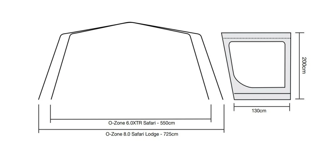 Outdoor Revolution Ozone 6.0 XTR Safari Side Sun Wing 4 Outdoor Revolution Ozone 6.0 XTR Safari Side Sun Wing - Image 2